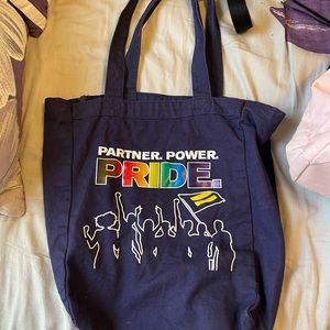 Blue canvas pride bag